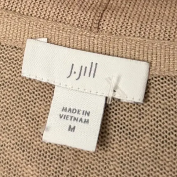 J. Jill Striped Linen Rayon Open-Front Cardigan Women’s M Bamboo Multi NEW - Picture 3 of 6